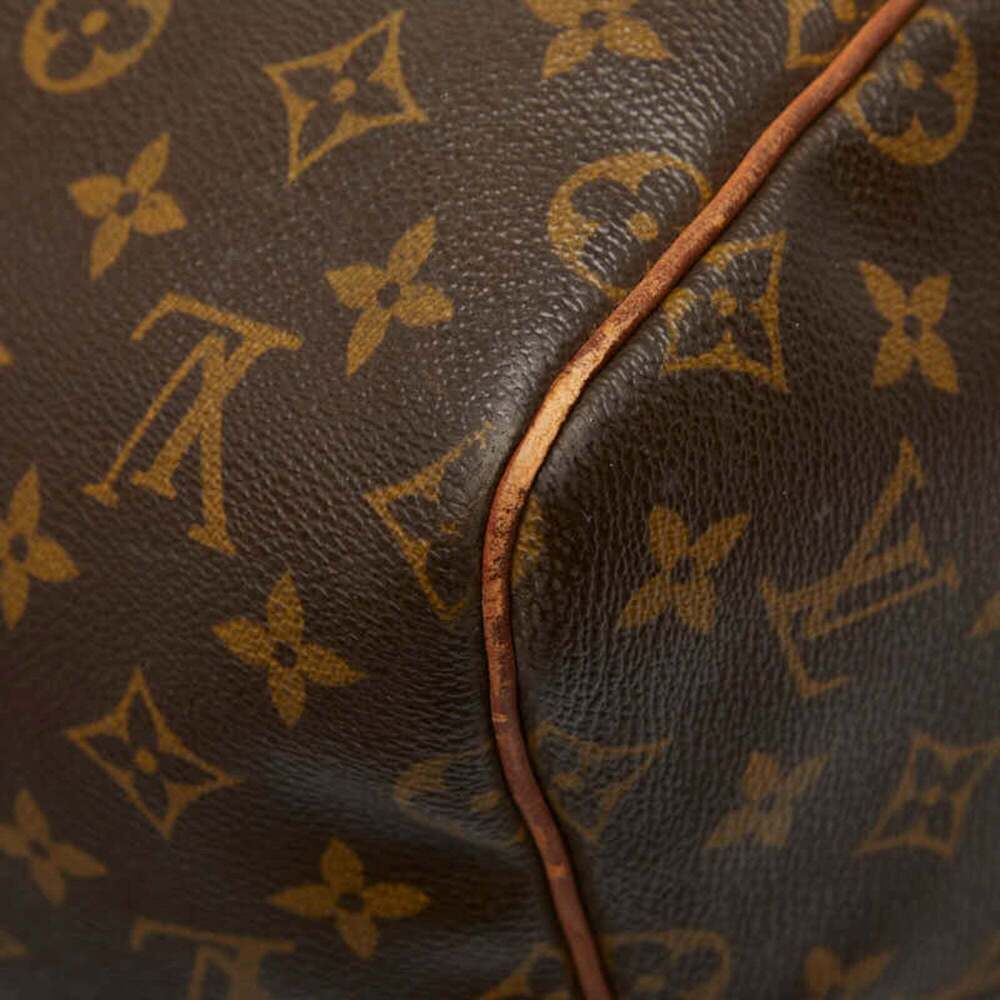 LOUIS VUITTON Authentic Brown Monogram Leather Keepall 55 Boston Bag - Picture 7 of 12